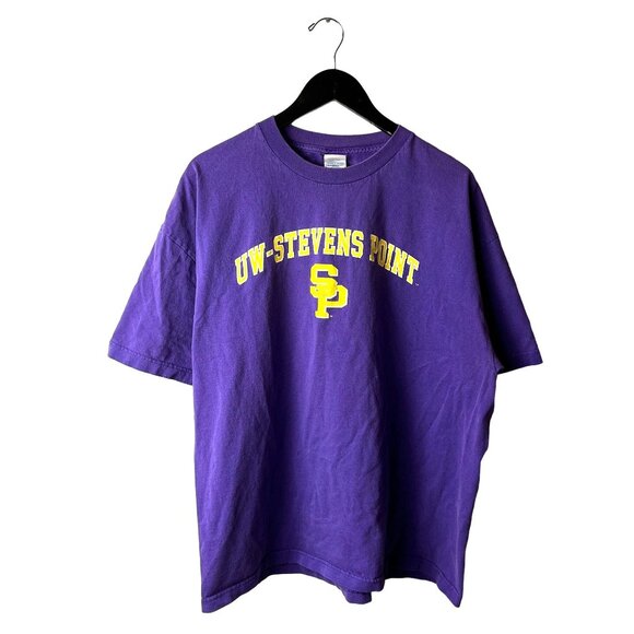 UW Stevens Point SP T Shirt Vintage Y2K Adult Purple Extra Large XL Graphic Tee - Picture 1 of 11